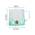 thumbnail image 2 of Vaso de agua de 9 oz con asa, pequeño y colorido vaso de vidrio transparente for café, té, jugo y leche., 2 of 7