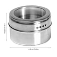 thumbnail image 4 of Inteprter 12 Uds. De tarros magnéticos para especias, salero de acero inoxidable, 4/6 Uds., organizador de contenedores para especias, almacenamiento de Cocina y Comedor 4 tarros de condimentos Inteprter HA004091-01, 4 of 6
