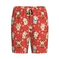 thumbnail image 4 of Naloa Japanese Maneki Cats Men's Short Pajama Pants, Lounge Comfort Shorts with Elasticized Waistband and Side Pockets - Large, 4 of 9