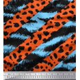 thumbnail image 1 of Soimoi Blue Rayon Fabric Leopard & Wild Animal Skin Print Fabric by Yard 42 Inch Wide, 1 of 3