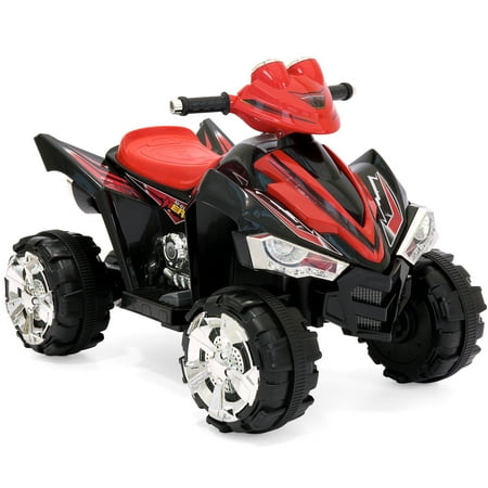 - Best Choice Products 12V Kids Battery Powered Electric 4-Wheeler Quad ATV Ride-On Toy w/ 2 Speeds, Horn, Engine Sounds, Music, LED Lights - Red
