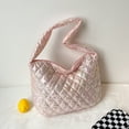 thumbnail image 4 of Bolsos Mano para Mujer Otoño Invierno Bolsos Hombro Acolchados Algodón Con Láser (rosa), 4 of 9