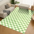 thumbnail image 2 of Arogan Checkered Area Rug for Living Room Bedroom Washable Rug, Green,4' x 6', 2 of 7