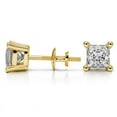 thumbnail image 3 of 1.00 Carat D/VVS1 Princess Cut Lab Created Diamond Stud Earrings Solid 14K Yellow Gold Push Back Studs Earring, 3 of 5