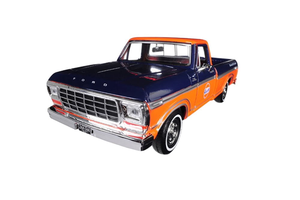 1979 Ford F-150 Custom, Dark Blue/Orange - Showcasts 79346AC/OR - 1/24 scale Diecast Car