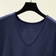 thumbnail image 5 of TEAJOPSUU Women's Pajama Set V-Neck Short Sleeve Sleepwear Top with Ruffle Hem Drawstring Waist Shorts Soft Lounge Set A-Blue, 5 of 5
