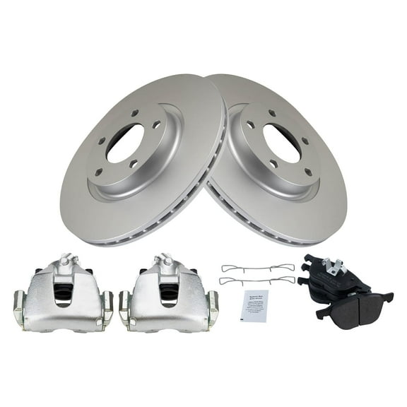 TRQ Front Brake Calipers Pads & Rotors Fits 2004-2007 Mazda 3 2006-2007 5 BKA25778