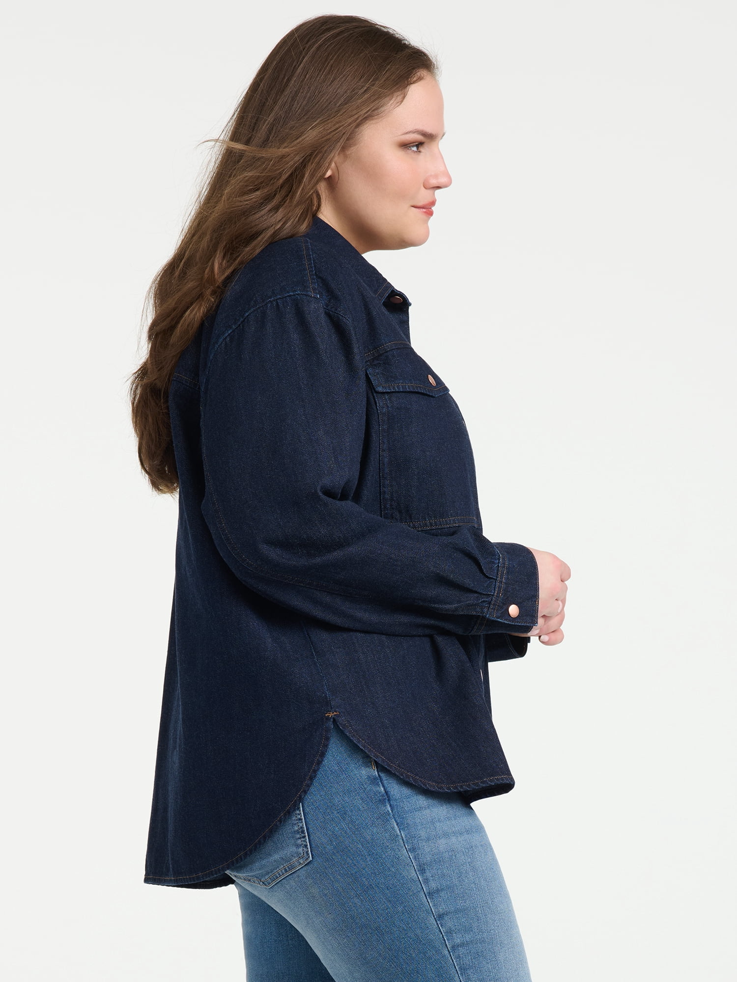 Sofia Vergara Women's Plus Size Relaxed Boyfriend Shirt Sizes 1X-4X