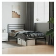 thumbnail image 3 of Metal Bed Frame Black Full Size with Headboard, 39.4x78.7, Steel Platform Bed Frame, Under Bed Storage, Modern Bedroom Furniture, 3 of 9