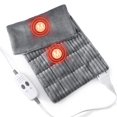thumbnail image 1 of Massaging Weighted Heating Pads for Back Pain Relief and Cramps, 33''*18'' Ribs Fannel Electric Heating Pad with Massage Vibrations, 6 Settings- 3 Heat, 3 Massage- 9 Rel, 1 of 8