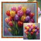 thumbnail image 1 of Kit Punto Cruz Tulipán Impreso Hilo Algodón Ecológico Bordado 14CT 40x40cm, 1 of 9