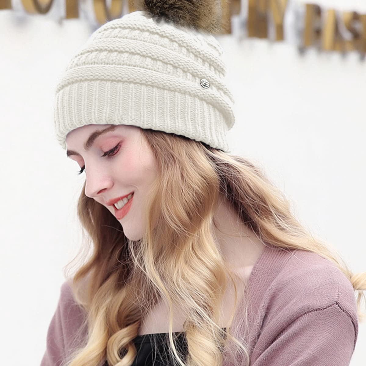 SAYDY Winter Hats for Women Messy High 