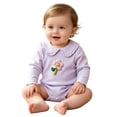 thumbnail image 4 of asjyhkr Toddler Clothes Boys Girls Rompers Ribbed Soft Stretchy Long Sleeve Snap-Up Pullover Fall Outfits Daily Wear(12-18 Months,Purple), 4 of 8