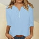 thumbnail image 2 of Vestidos Casuales Para Mujer, Blusas De Mujer De Moda Camisa de lino y lino para mujer, de moda, de color liso, con botones, cuello en V, holgada, manga larga, con cuello en V, 2 of 9