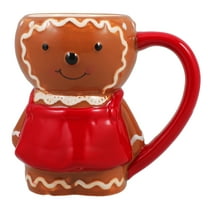 Gymnture christmas Ceramic Coffee Cup Gingerbread Man Shape Mug Christmas Household Ceramic Coffee Mug