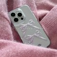 thumbnail image 3 of Ins Korean Cute Ribbon Bow Transparent Case For iPhone 15 14 13 12 11 Pro Max X XR 7 8 Plus SE 3 Stylish Shockproof Soft Cover, 3 of 4