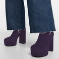 thumbnail image 4 of XYD Women Fashion Square Toe Ankle Boots Metal Buckle Strap Chunky Platform Heel Zip-up Boots Chic Shoes Size 7 Purple, 4 of 4