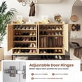 thumbnail image 5 of BOCVKENN Shoe Storage Cabinet with Cross Molding Doors, 5-Tier Farmhouse Shoe Cabinet with 3 Adjustable Shelves and Metal Legs, 41.5'' Tall Shoes Rack Organizer Cabinet for Entryway, Front Door, 5 of 10