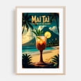 thumbnail image 2 of Retro Mai Tai Drink Art: Timeless Polynesian Charm - Illustration Tropical Cocktail Beach Travel Poster Vintage Poster Palm Tree Ocean Unframed Wall Art Print 30 x 45 inches, 2 of 46