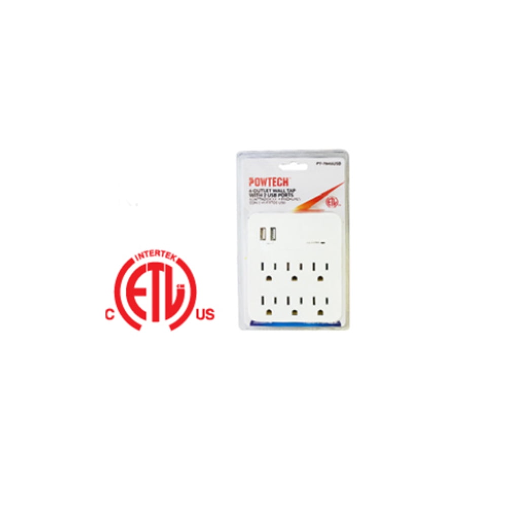 2X 6 Outlet Surge Protector Multi Plug Wall Adapter Tap 900J ETL Listed Usb Port