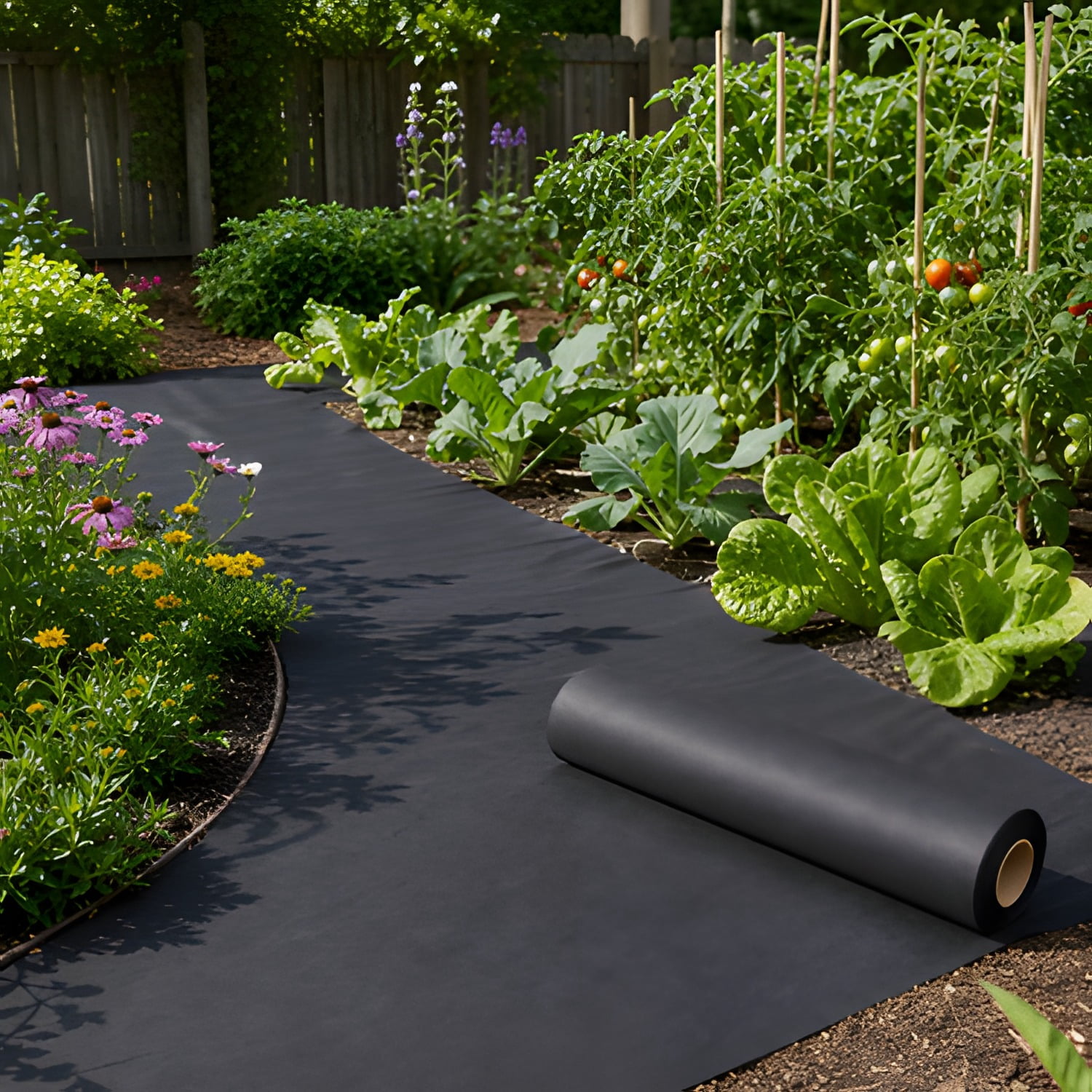 Non-Woven Weed Barrier Landscape Fabric Durable Long-Lasting for Garden Flower Beds Vegetable Gardens