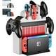thumbnail image 1 of Base organizadora con estación de carga para mandos - Soporte cargador compatible con Nintendo Switch y Joycons OLED, mando Pro - Torre de almacenamiento de accesorios para juegos, base para TV, 1 of 7
