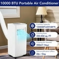 thumbnail image 6 of TROPOW 10,000 BTU Portable Air Conditioner Powerful Cooling up to 450 Sq.Ft, 3-in-1 AC Unit with Dehumidifier & Fan Mode - Efficient Energy Saving, Ultra-Quiet, Remote Control For Home, Office, 6 of 7