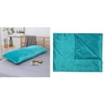 thumbnail image 3 of meriglare Super Soft Velvet Long Body Pillow Case ,Solid Bedding Pillow Case Cyan, 3 of 8