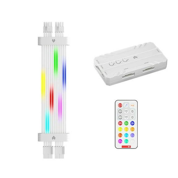 Dual 8Pin ARGB Graphics Card Power Supply Cable RGB Power Extension Cable RGB PSU Cable for 30XX 40XX Graphics Cards B