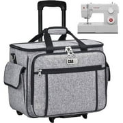 cab55 Rolling Sewing Machine Case, Detachable Rolling Sewing Machine Carrying Case on Wheels-Gray