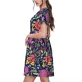 thumbnail image 2 of Disketp Floral para Vestido de Manga Corta para Mujeres, Vestidos de Verano para Mujeres, Casual y Holgado para la Playa, 2 of 6