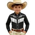 thumbnail image 3 of Tiijoy Boys Western Cowboy Shirt Vintage Long Sleeve Button-Down Shirt Top, Sizes 4-13, 3 of 3