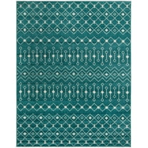 Rugs.com Moroccan Trellis Collection Rug – 8' x 10' Turquoise Medium Rug Perfect For Living Rooms, Large Dining Rooms, Open Floorplans