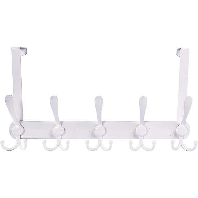 White 1pcs Ganchos para colgar sobre la puerta, perchero para colgar ropa, sombrero, toalla (blanco resistente, 1 unidad)