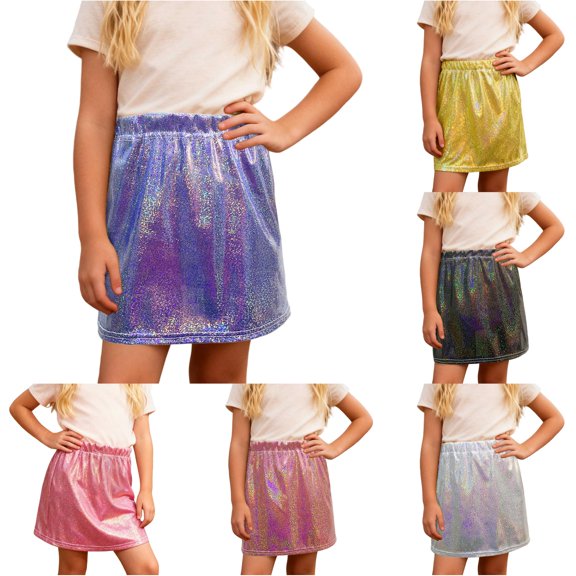 SUXIAN Toddler Girl Skirts Carnival Shine Sequined Party Dance Skirt For Kids Skirts For Girls Blue 3-4 Years