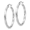 thumbnail image 2 of 14k White Gold 3mm Twisted Hoop Earrings Round, 2 of 7