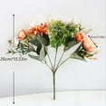 thumbnail image 3 of BITOUSHI Artificial Flowers, Artificial Peony Small Silk Flowers Fake Peonies Bouquet Rose Flower Arrangement Table Centerpiece for Dining Party Home Decoration - 4Pcs - Orange, 3 of 9