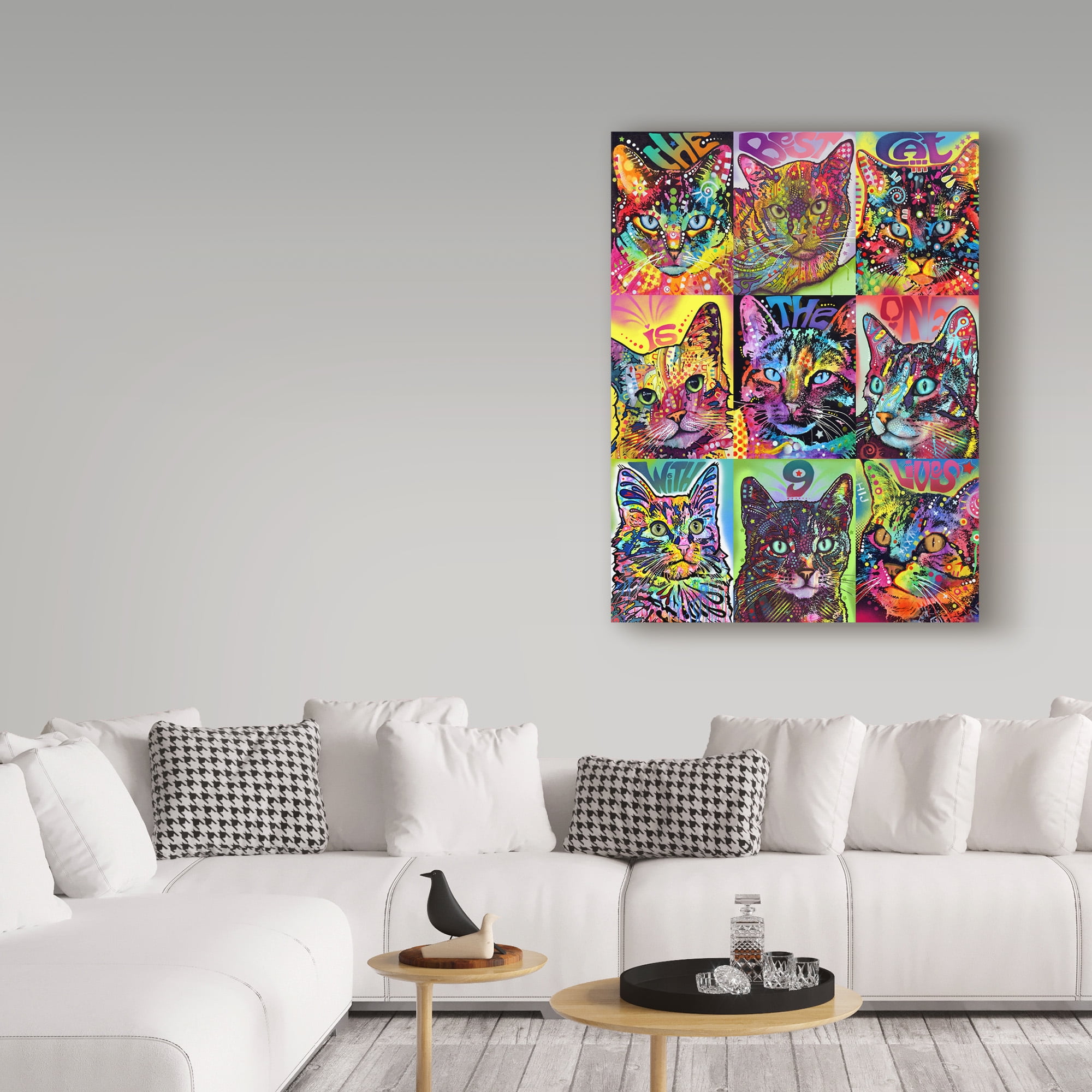 Trademark Fine Art 'Nine Up of Cats' Canvas Art by Dean Russo