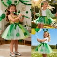 thumbnail image 2 of RMGVDSD Kids Girls Layered Sequins Tutu Skirt St. Patrick's Day Green Shamrock Ballet Dance Skirts Princess Holiday Party Tulle Skirts 9-11 Years, 2 of 7