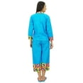 thumbnail image 5 of Bimba Cotton Button-Down Shirt With Pajama Capri Pants Set Lounge Wear Night Suit, 5 of 7