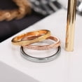 thumbnail image 7 of Womens Korean Style Titanium Steel Ring, Ultra-Fine 2MM Frosted Geometric Couple Rings, Rose Gold, 7 of 7