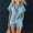 Light Blue, variant on Summer Imitation Denim Set for Women 2 piece Casual Short Sleeve Button Shirt Tops and Shorts Lounge Sets Outfits Sky Blue XL(XL)