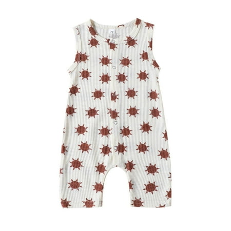 

Booker Boys Girls Sleeveless Sun Prints Pullover Romper Jumpsuit Clothes
