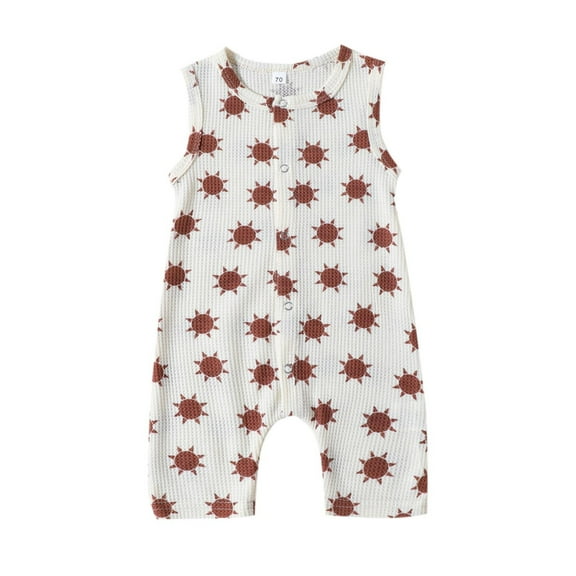 Mercatoo Toddler Boys Girls Romper Sleeveless Sun Prints Pullover Vest Jumpsuit Kids Summer Outdoor Casual Bodysuit