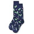 thumbnail image 3 of MeMoi Men's Embroidered Frogs Bamboo Crew Socks - Mens - Male, 10-13, Navy, 3 of 3