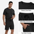 thumbnail image 5 of LANBAOSI Mens Pajama Set Summer Ribbed Knit Lounge Short Set 2-Piece Breathable Soft Sleepwear Set Size M, 5 of 8