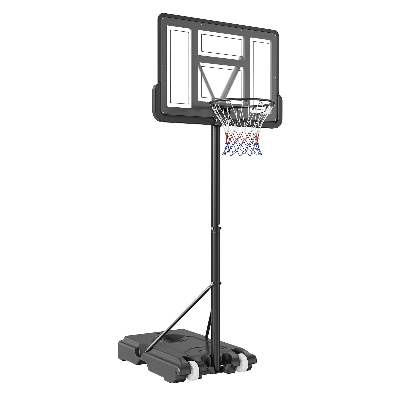 Basketball Hoop, 4-10 ft Adjustable Height Portable Backboard System, 44 inch Basketball Hoop & Goal, Kids & Adults Basketball Set with Wheels, Stand, and Fillable Base, for Outdoor/Indoor
