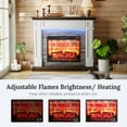 thumbnail image 6 of HolliWill Electric Fireplace Mantel, 44" Freestanding Fireplace Heater with LED Lights, Infrared Quartz Heater with Remote Control & Red Brick Background, 1400W, White & Brown, 6 of 8