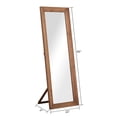 thumbnail image 2 of POSHIONS 65"x22" Full Length Mirror Floor Mirror Wood Frame with Stand Wall Mounted Mirror, Natural, 2 of 5