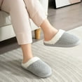 thumbnail image 6 of Somdot Women's Coral Fleece Memory Foam Slippers, Indoor and Outdoor House Shoes, Light Gray, 6 of 6